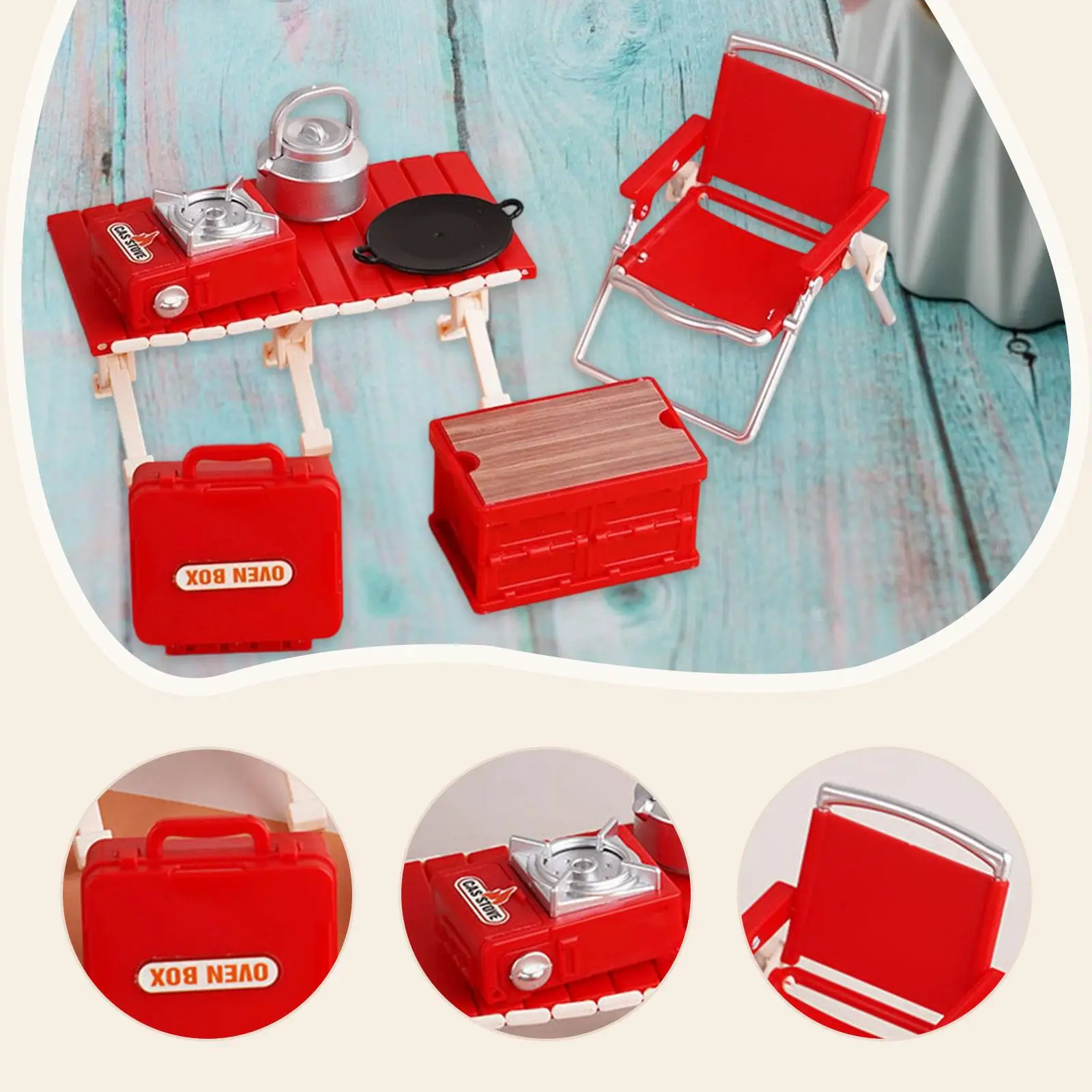 Mini Picnic Camping Set Dollhouse Outdoor Scene Decor for 3-5 Birthday Gifts