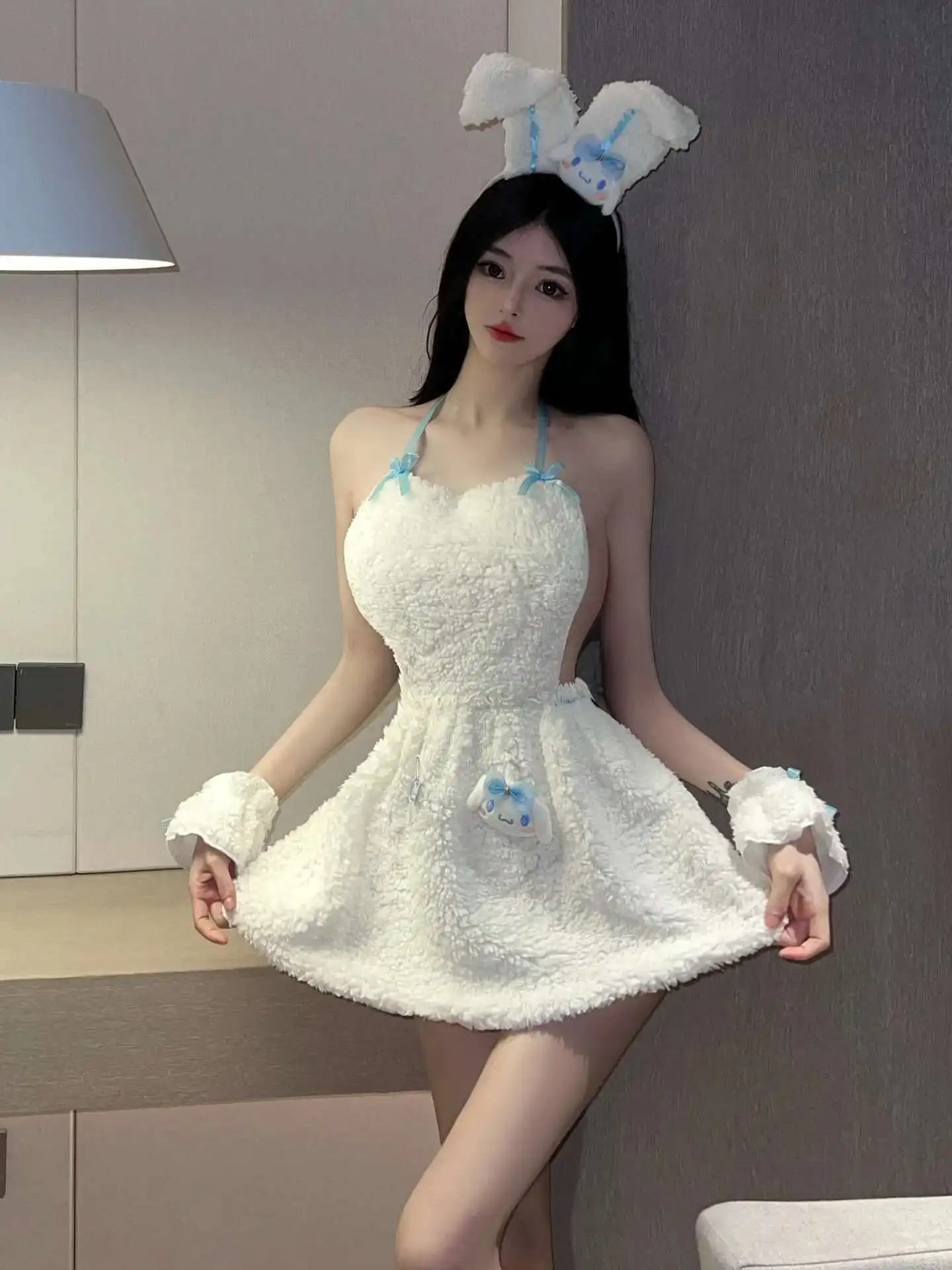 Nieuwe Sexy Lingerie Pure Desire Uniform Verleidelijk Pluche Bunny Meisje Jarretel Korte Slanke Jurk Elegante Mode Zoete Vrouwen HM06