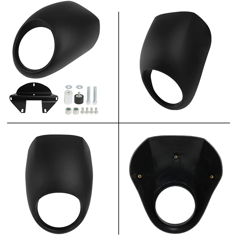 Motorcycle Matte Black Front Headlight Fairing Cover ABS Plastic For Harley Dyna Street Bob Sportster XL 883 1200 1986-Up