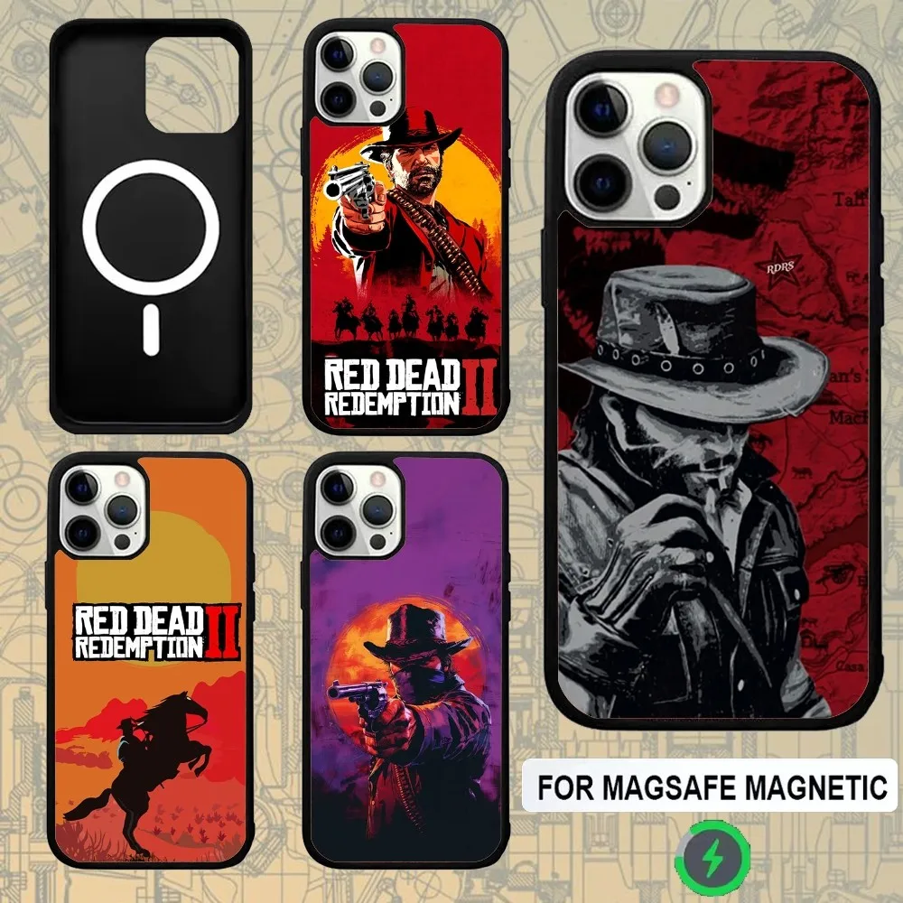 

RDR 2 Arthur Morgan Game Phone Case For IPhone 16e,16,15,Pro,Max,14,Plus,13,12,11 Magesafe Magnetic Wireless Charge Cover