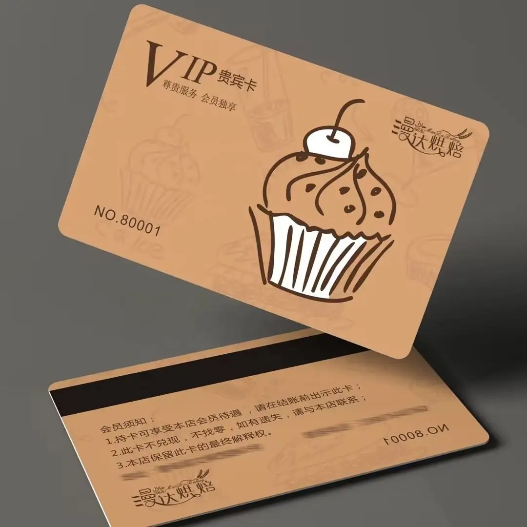 Customized Serial Number Variable Data PVC Plastic Card with High Anti-Magnetic Magnetic Strip Barcode VIP Membership Card