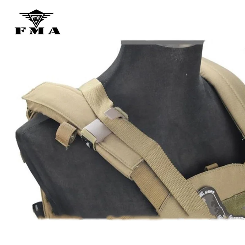 FMA 2022 New Outdoor Tactical Vest Shoulder Mount Sling Fixed Anchor Hook Clip Molle Chest Rig BK/DE/FG