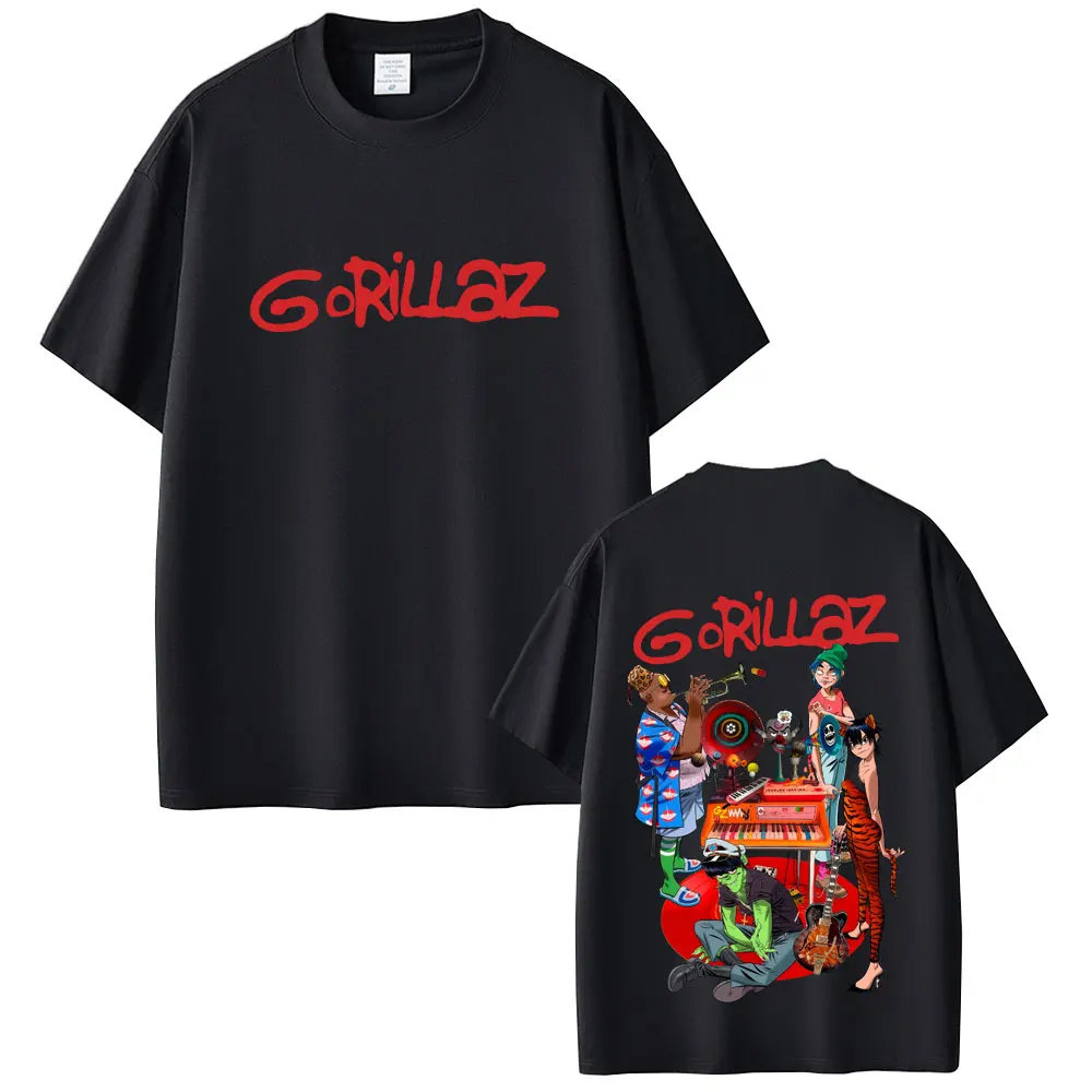 

Gorillaz Band T-shirt Tops Men Women Hip Hop Rock Fashion Cartoon Trend T Shirts Male Vintage Casual Tshirt Unisex Cotton Tees