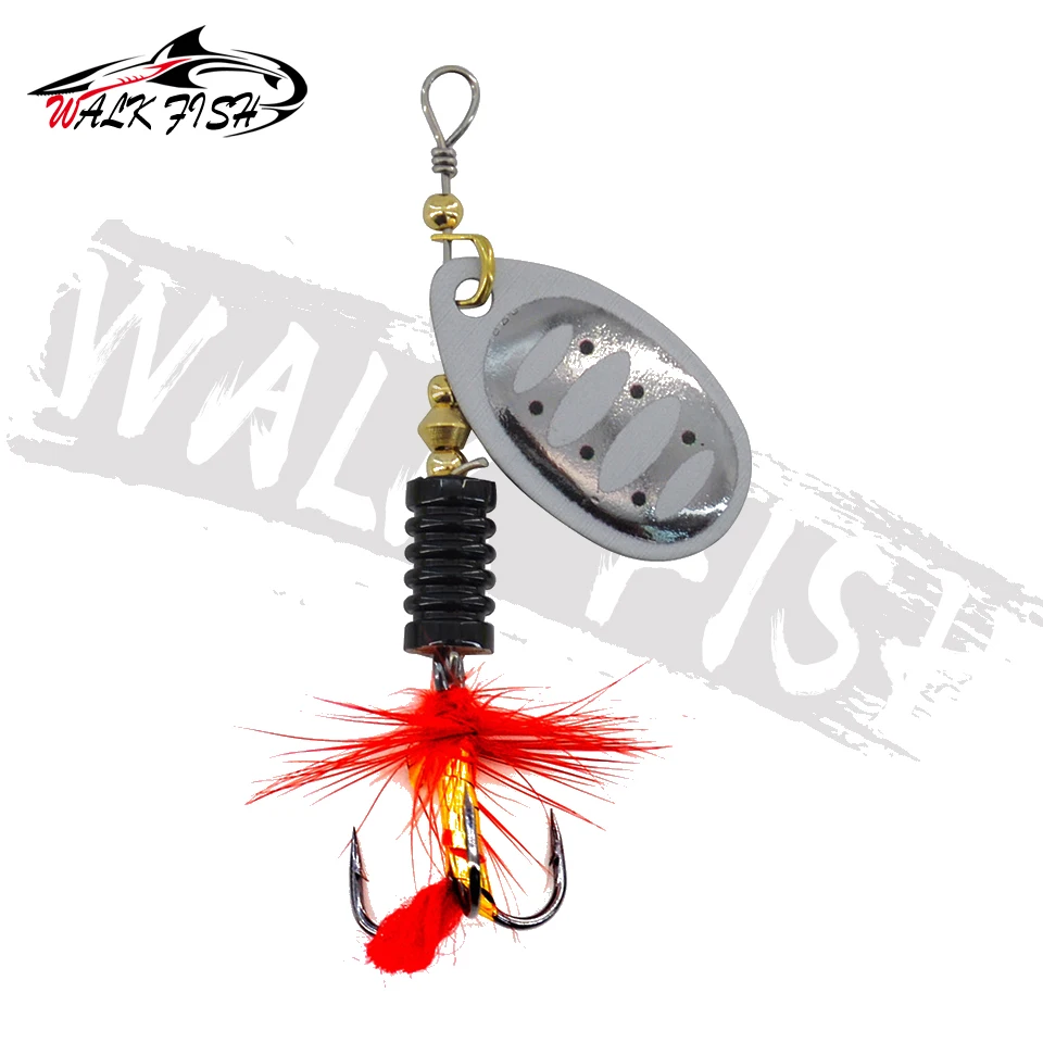 Spinnerbait Walk Fish 4.5g – Señuelo metálico con plumas para lucio