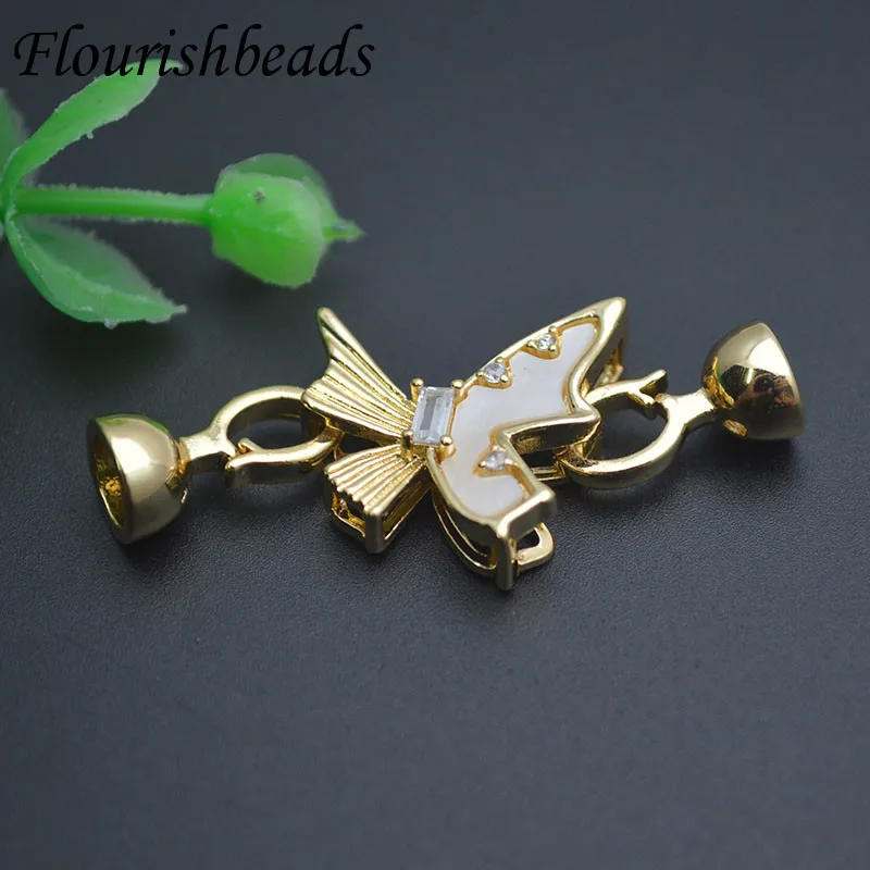 DIY Jewelry Accessories 18k Gold Color Butterfly Shape Connector Clasp Necklace Making Supplies Components