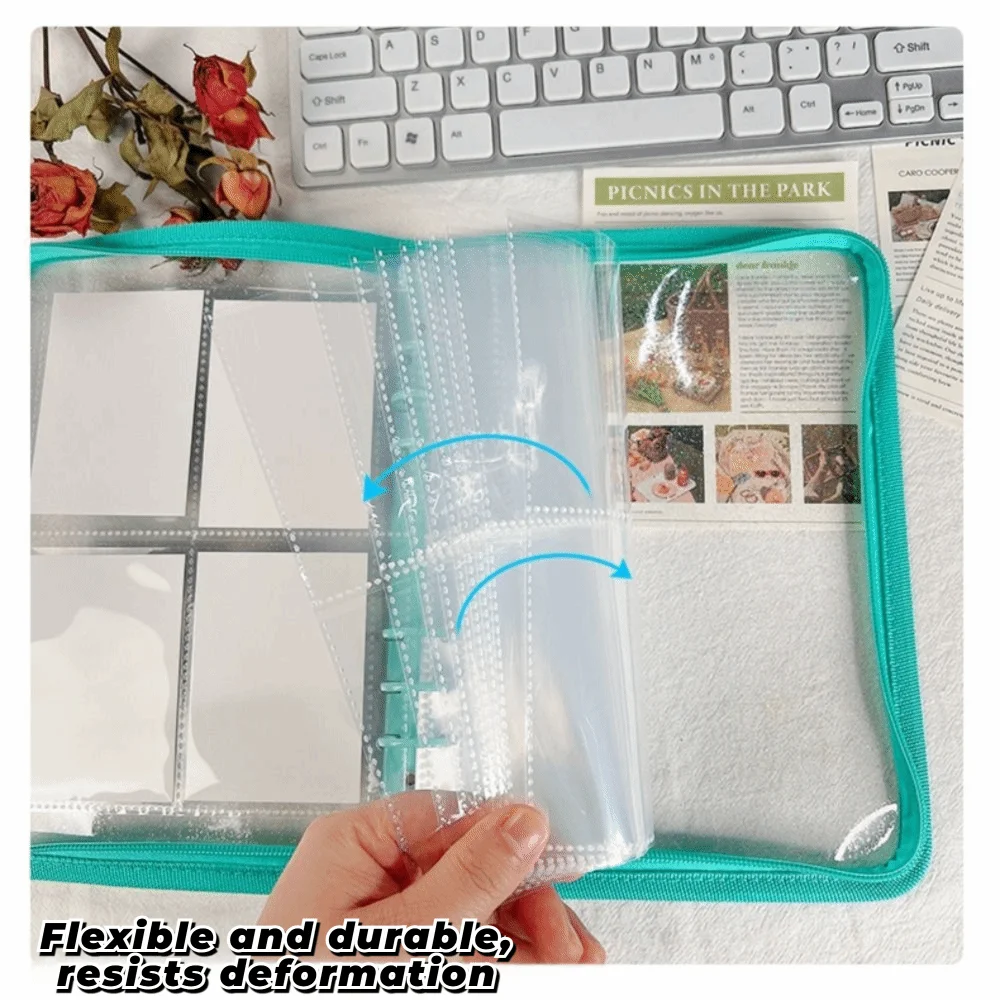 Inner Page Card Binder A5 Photocard Binder Sheets Transparent PP Acid Free Photo Album Refill Pages Multiple Pockets Sleeve