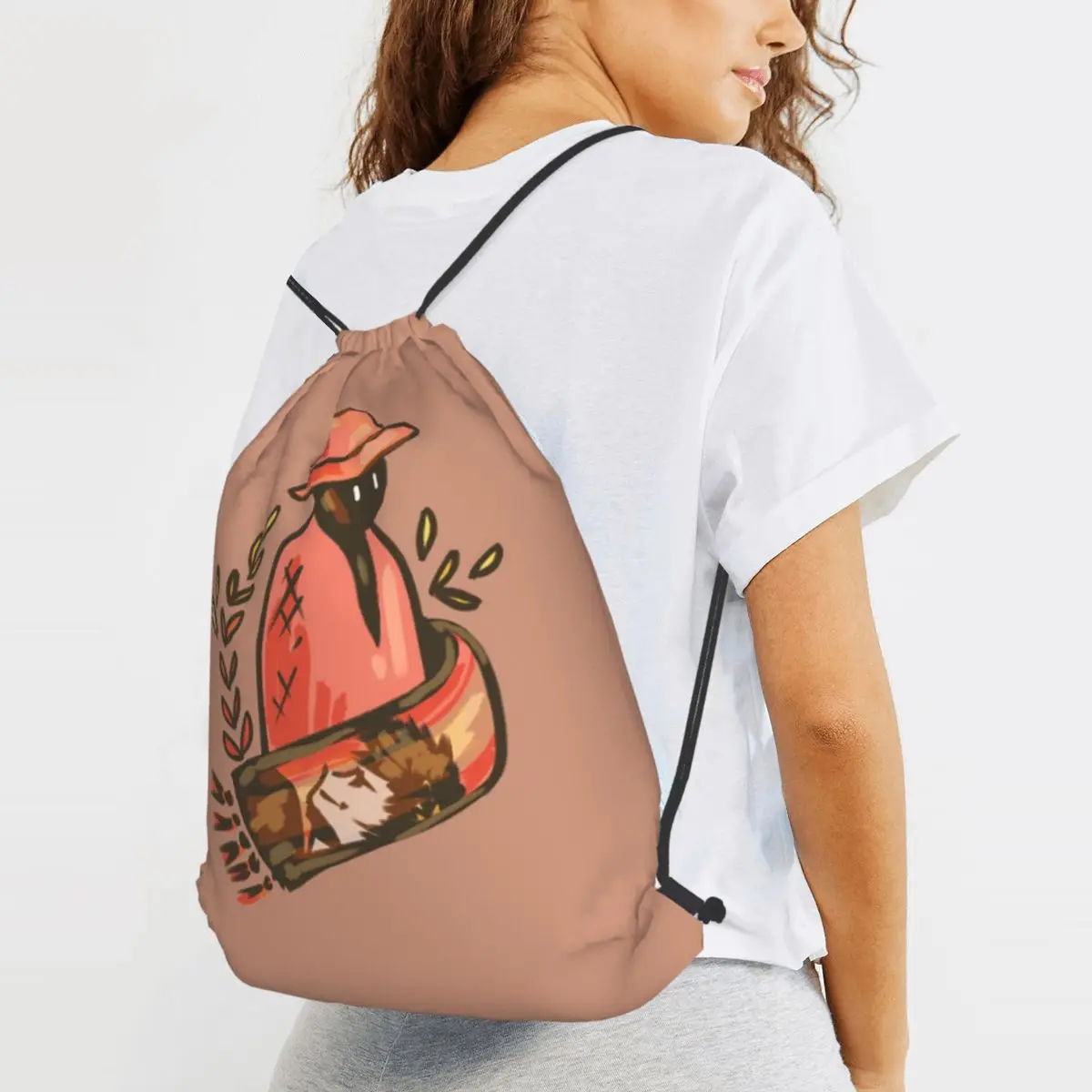 Red Shade Fan From Elysium Boss Fight Hades Backpacks Portable Drawstring Bags Sports Bag Book Bags for Travel Students