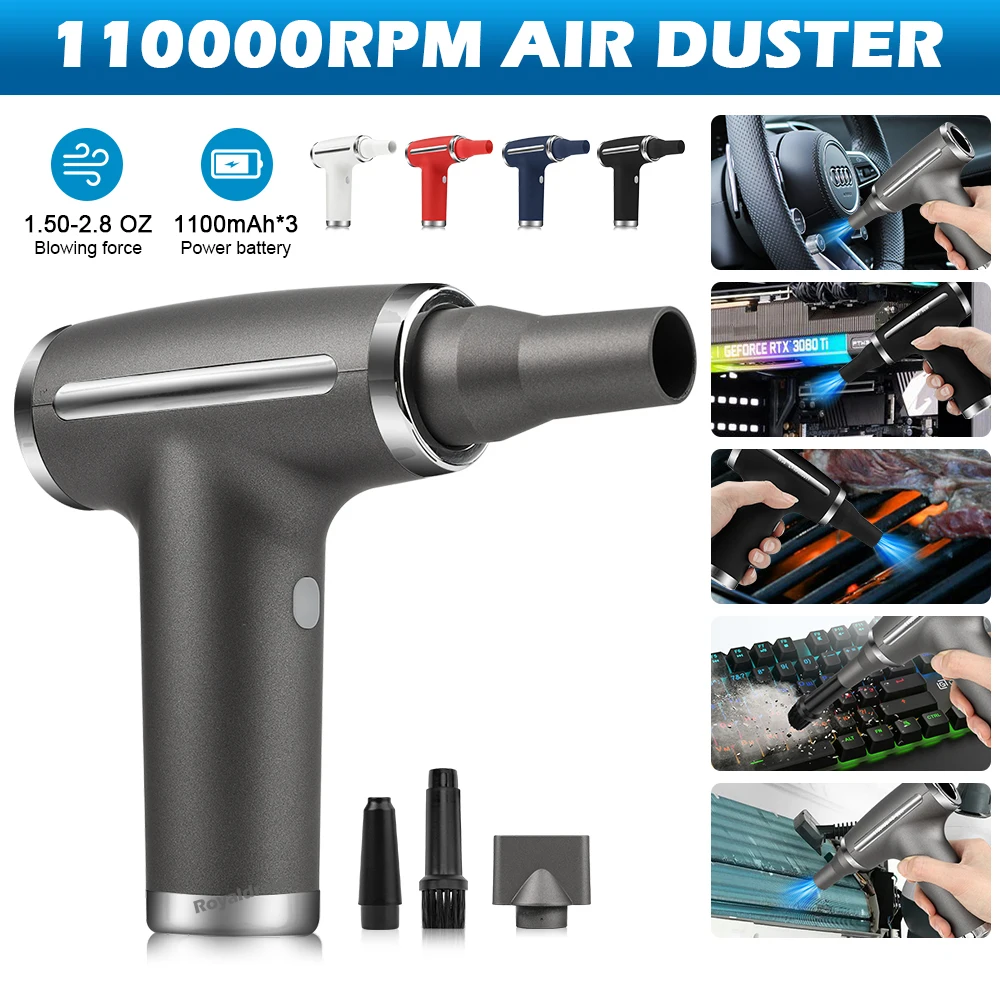 Mini Multifunctional Electric Air Duster Hair Dryer Portable Wireless Handheld Poweful Cleaning Machine for Keyboard Car Vacuum