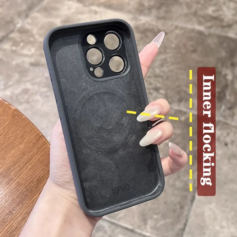 Custodia magnetica per iPhone 16 15 14 13 12 11 Pro Max Plus Carica wireless Silicone Anti impatto Antiurto per Magsafe Cover