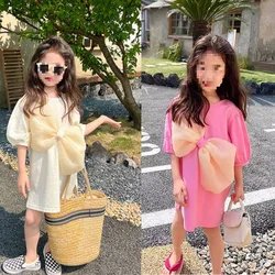 Girls' Dress Big Bow Dress Bathroom Dress Summer  New Children's Clothing Kids  for Girls