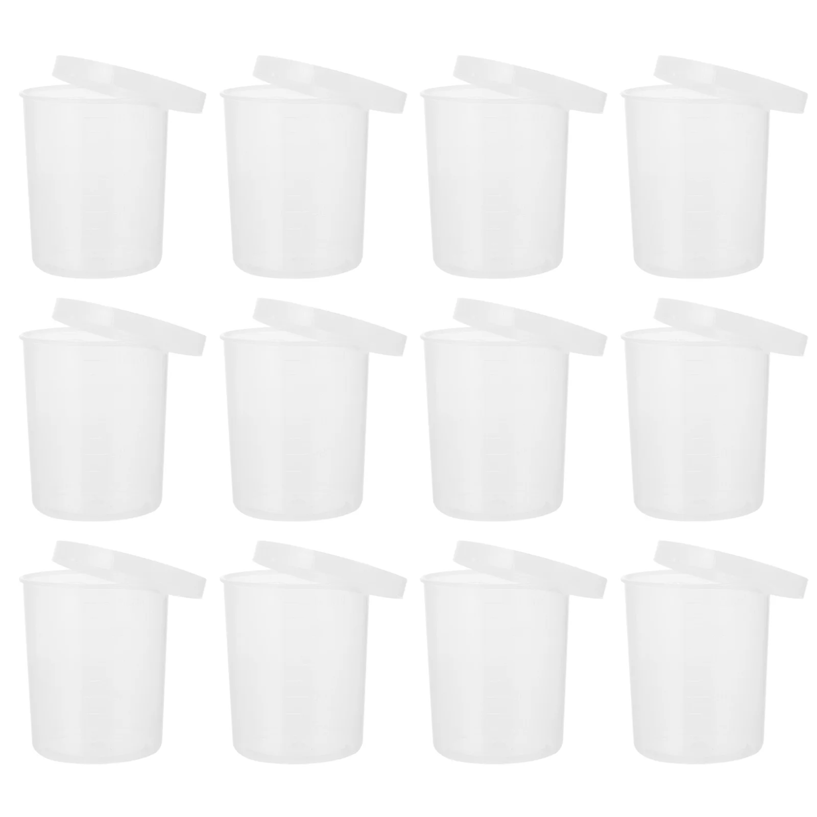 

20Pcs Transparent Sample Measuring Cup 100Ml Leak-Proof Specimen Collection Cups with Lid Precision Graduations for Lab Testing