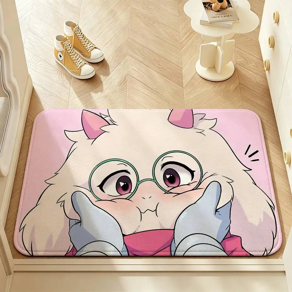 Cute R-Ralsei GAME D-Deltarune Short Plush Anti-Slip Rug Soft Machine Washable Floor Mat Home Decor