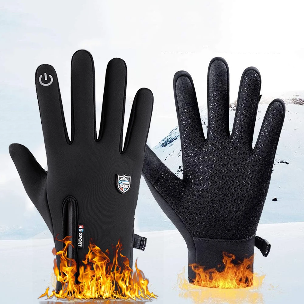 Winterhandschuhe für Männer und Frauen, thermisch, winddicht, wasserabweisend, hält warm, Touchscreen für Radfahren, Laufen, Fahren