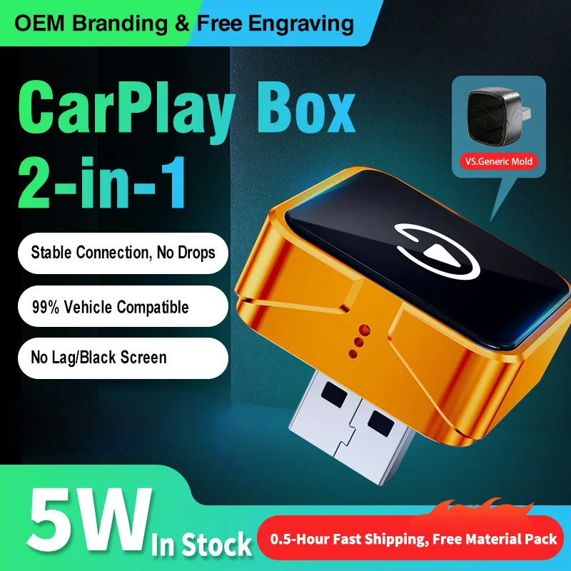 

Беспроводной адаптер CarPlay 2-в-1 для автомобиля, устройство для подключения Android Auto и CarPlay