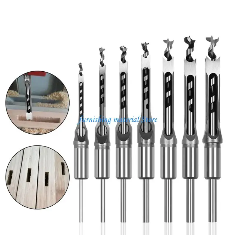 

Y5GD Pack of 7 Woodworker Essential Square Hole Bit Accuracy Sizes From 1/4in To 5/8in Carbon Steel Construction