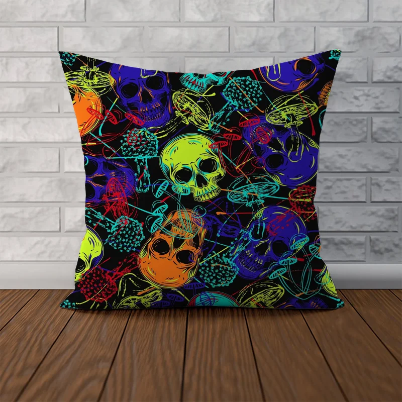 Fluorescent Mushroom Cushion Cover 40*40 Decorative Pillowcase Decor 40x40 Car Decoration Sofa Cushions Pillow Cases Decorative