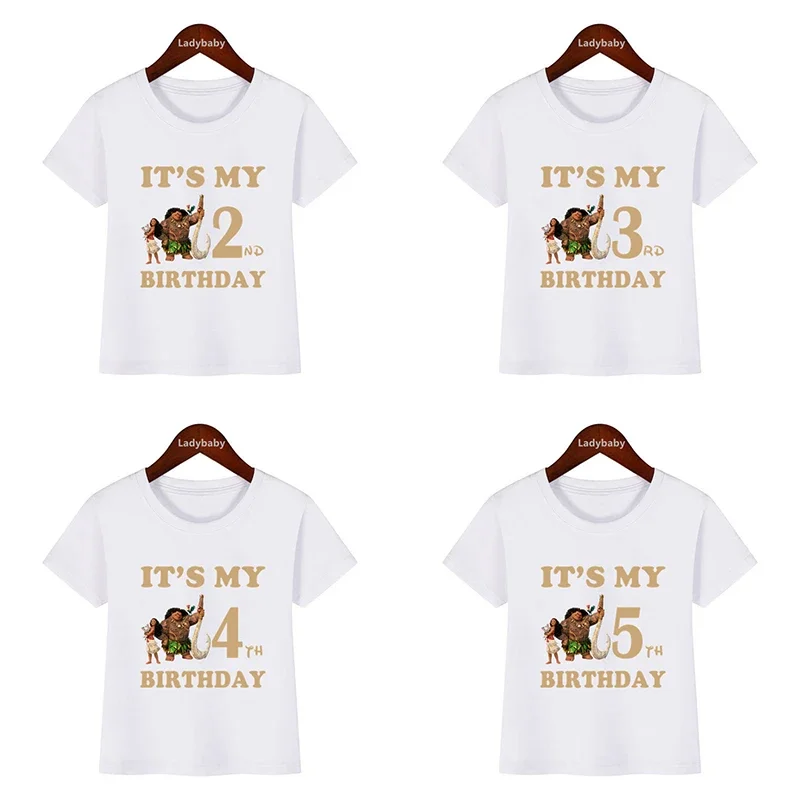 

Disney Moana Ocean Romance Princess Print Kids Clothes It's My 1 2 3 4 5 6 7 8 9 Years Birthday Boys Girls T shirt Baby T-Shirt