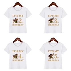 Disney Moana Ocean Romance Princess Print Kids Clothes It's My 1 2 3 4 5 6 7 8 9 Years Birthday Boys Girls T shirt Baby T-Shirt