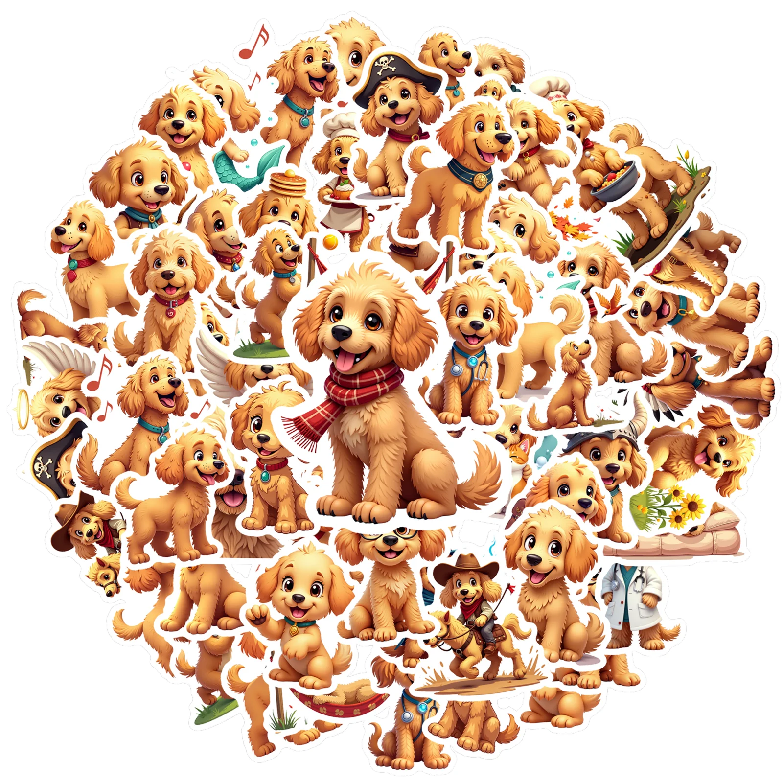 35pcs-70pcs Cute Costume Stickers Playful Cartoon Stickers Stationery Stickers For DIY Phone Guitar Laptop Notebook