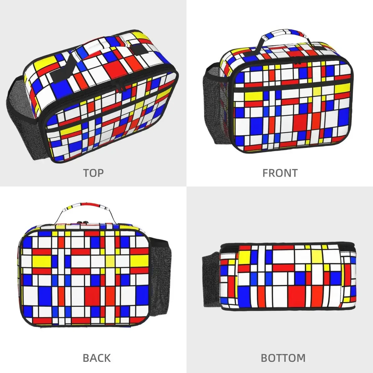Piet Mondrian De Stijl Insulated Lunch Bag for Kids School Cooler Thermal Food Box Tote Portable Lunch Boxes Container