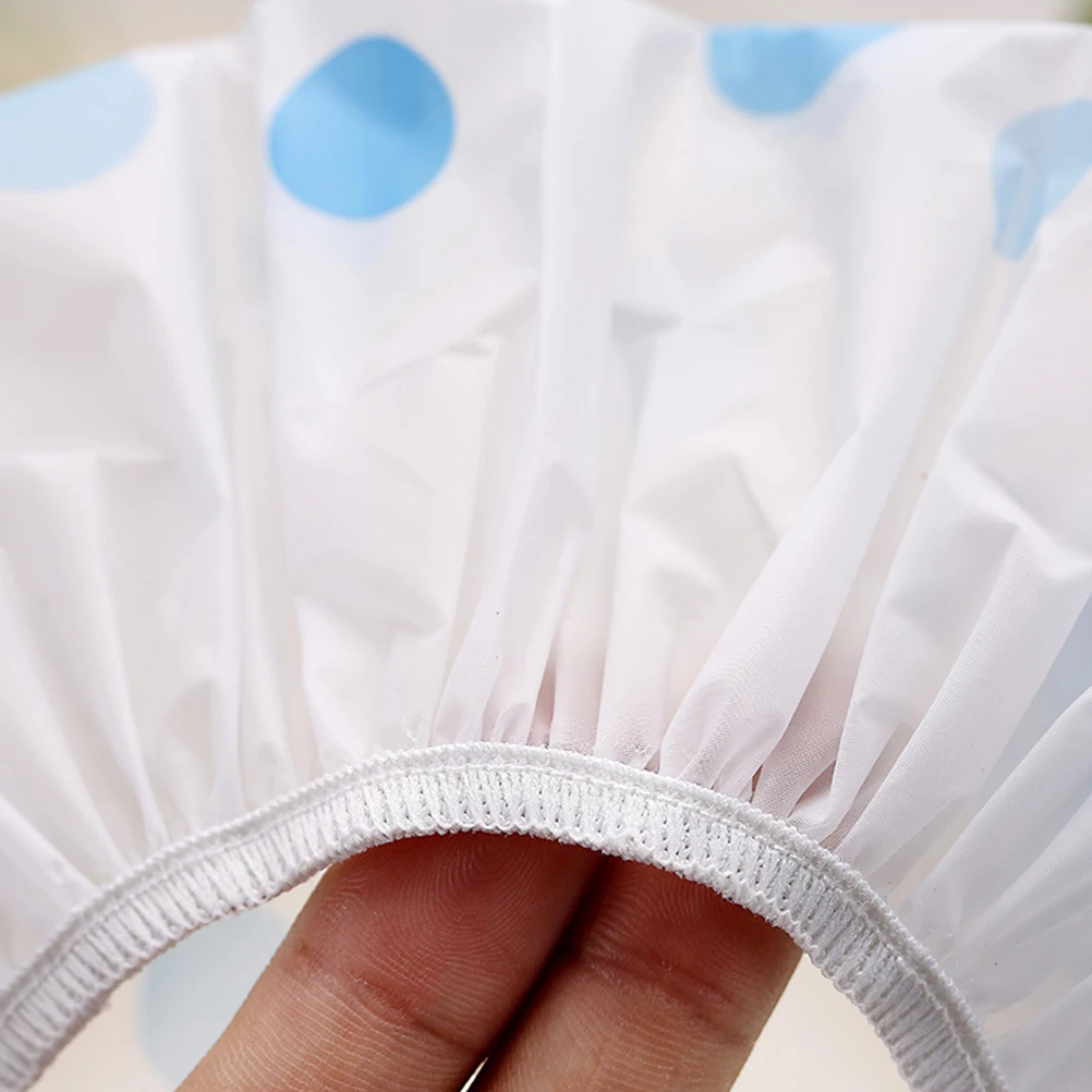 

8 шт. водонепроницаемые шапочки для душа с пластиковым принтом для ванной комнаты, модные легкие складные шапочки для женщин, защита волос