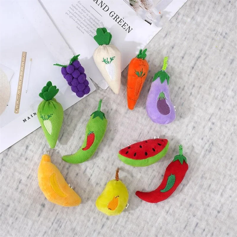 1Pcs 7-11CM Multi-Color Fruit And Vegetable Stuffed Toys Keychain Pendants Gift Plush Toy Doll For Kid's PP Cotton