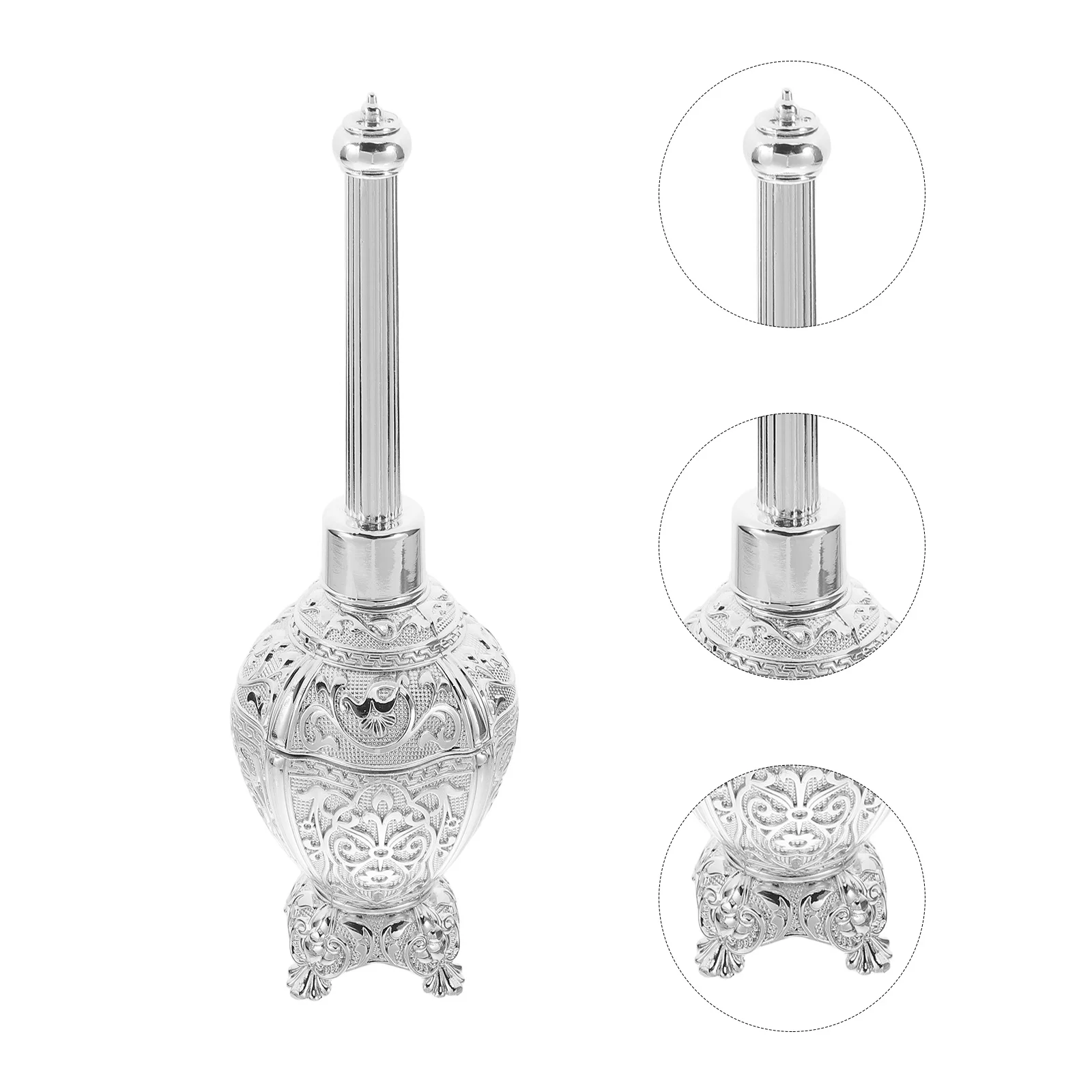 

Decorative Holy Water Bottle Glass Zinc Alloy Refined Design for Home Church Religious Use Catholic Baptism Ceremony Accessory