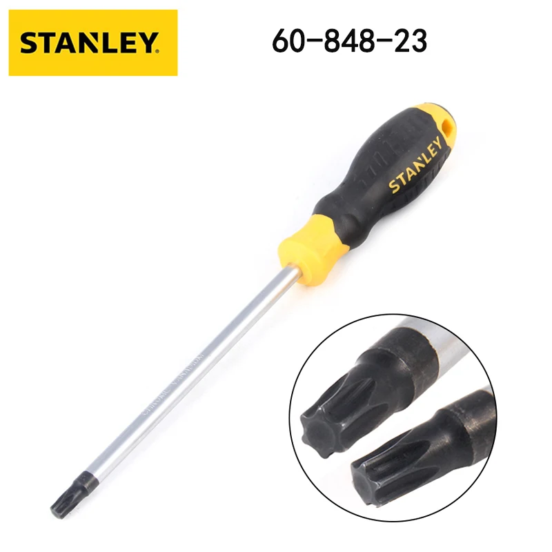 Stanley 60-848-23 Screwdriver Torx Profiled Rubber Handle Star Shaped Solid Hexagonal with Middle Hole