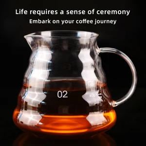 Coffee Pot by Manual Glass Drinking Borosilicato Heat Resistant, Shared Jar, Pour over coffee server, coffee maker 8 Main Sales Glass Potes - №7