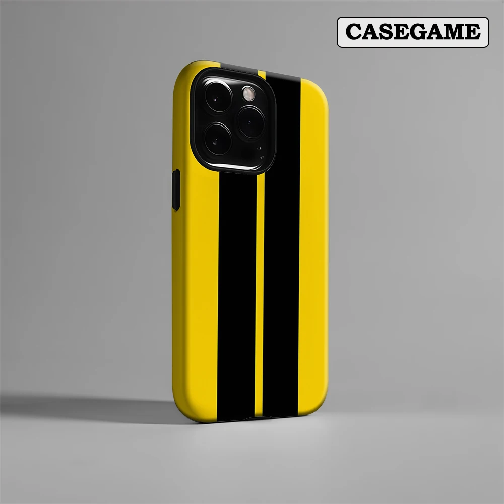 

Yellow Black Vertical Stripes IPhone17 Must-Haves Phone Case for IPhone 17 16 15 14 13 12 Pro Max Plus Double-layer Back Cover