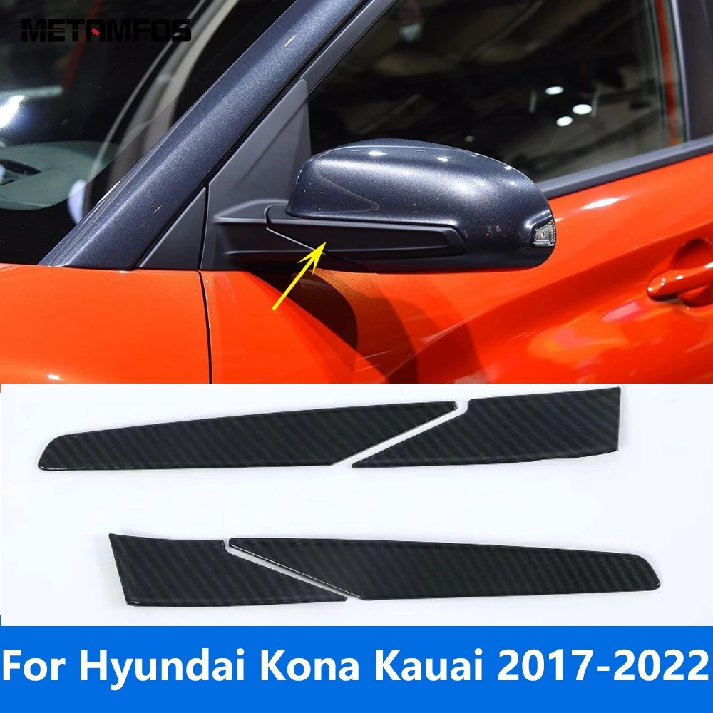 

For Hyundai Kona Kauai 2017-2020 2021 2022 Chrome Rear View Side Door Mirror Strip Molding Trim Exterior Accessories Car Styling