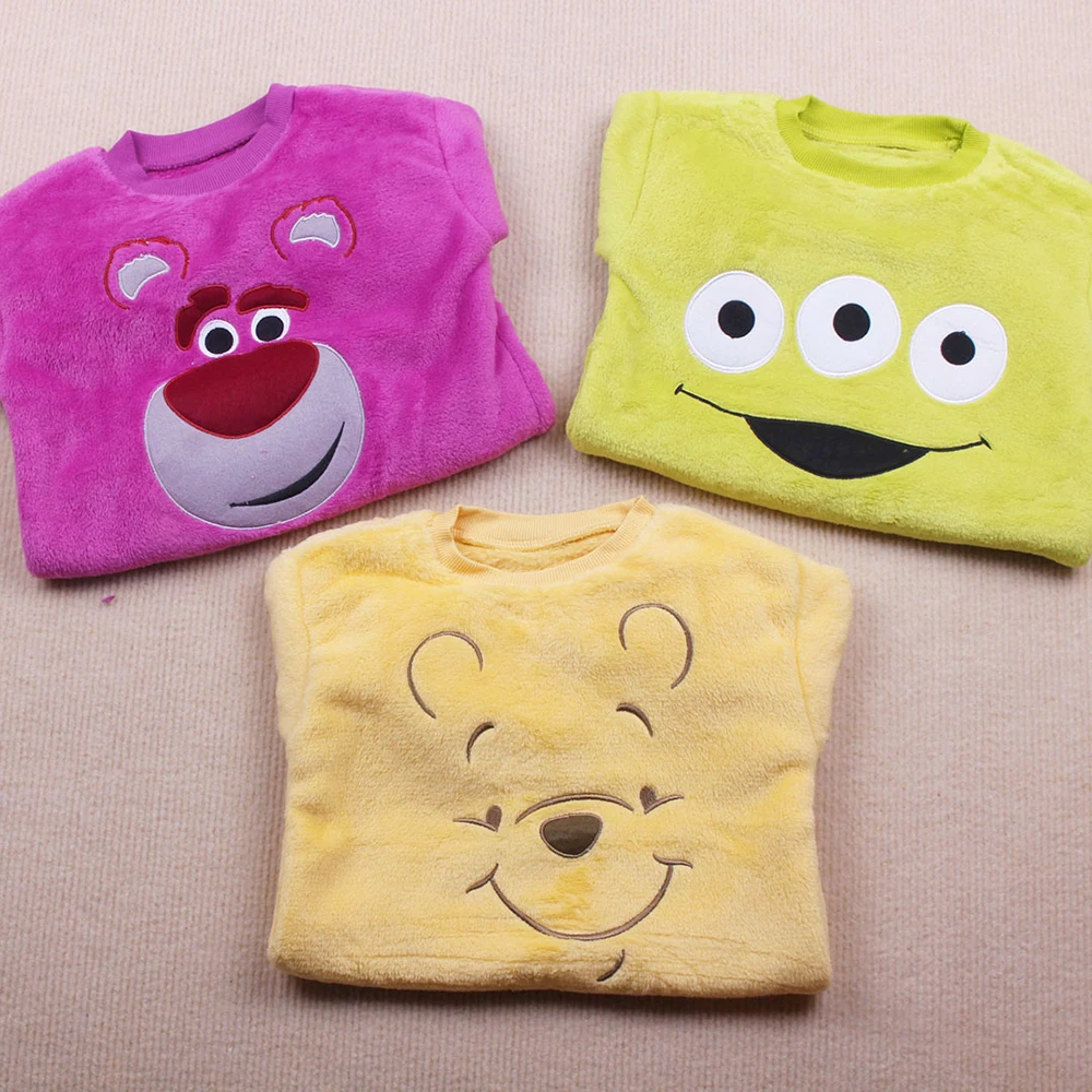 

Children's Thick Coral Fleece Pullover Long Sleeve Sweatshirt Japanese Style Autumn Winter Boys Girls Warm Disney Cartoon Tops