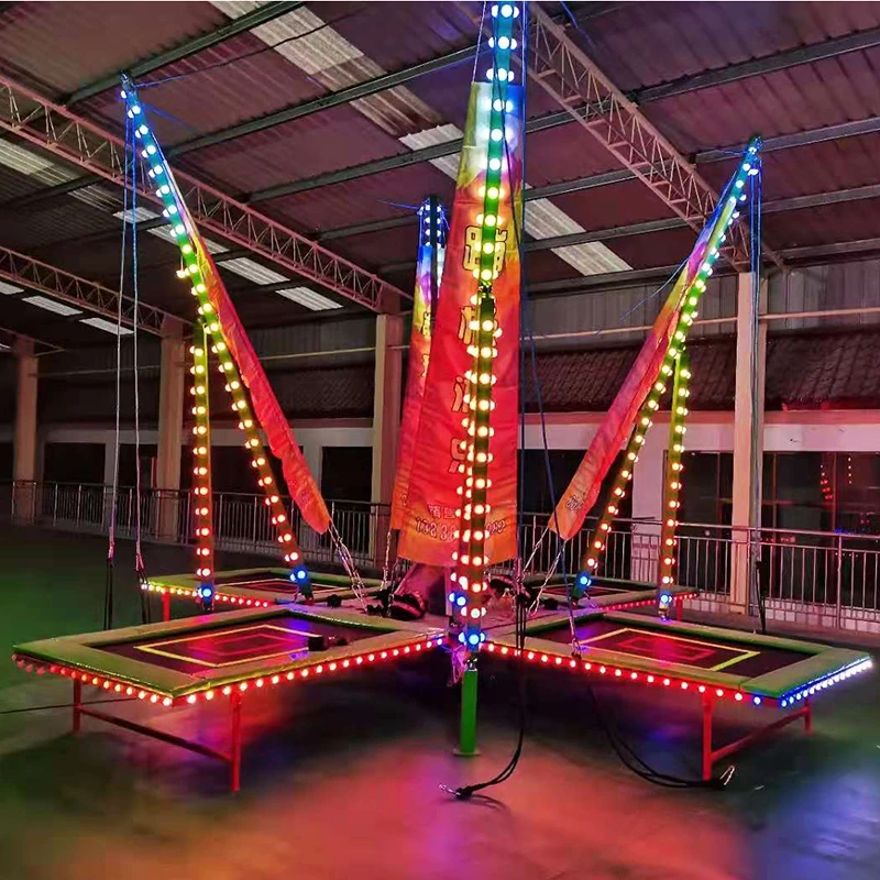 Amusement Electric Trampoline Park Indoor Bungee Jump 4 in 1 Bungee Jumping Trampolinepromote sales