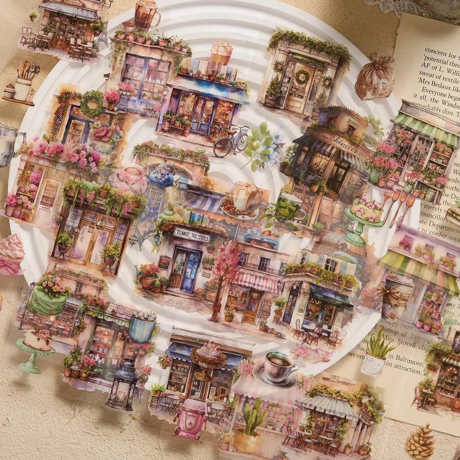 Материал для наклеек для домашних животных, посылка, лист Авроры, серия перьев, европейский и американский ретро-пейзаж, справочник, сделай сам, декоративные наклейки из материала