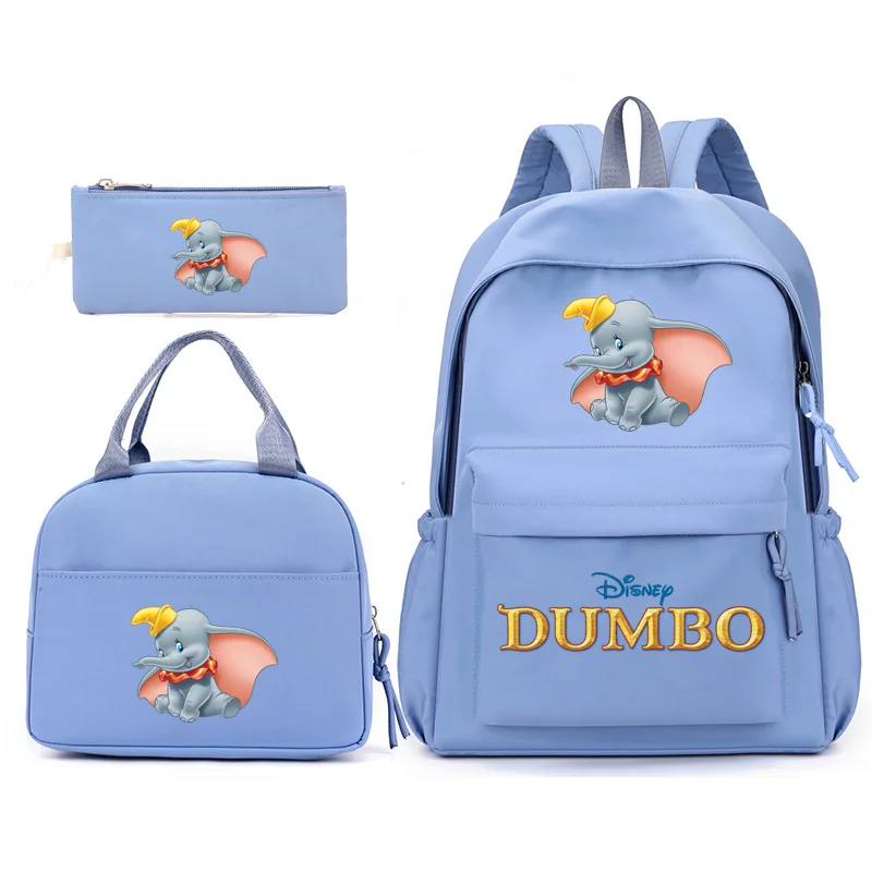 Disney Dumbo 3pcs/Set Backpack with Lunch Bag for Teenagers Student School Bags Casual Comfortable Travel Sets