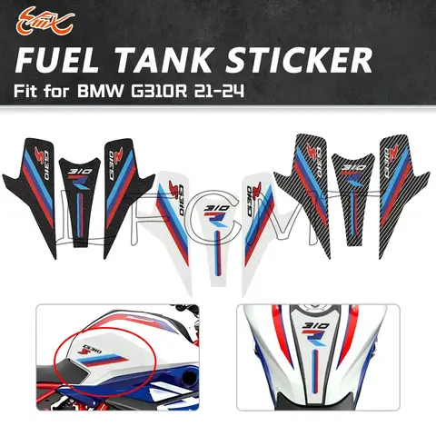 BMW G310R G 310 R 2021-2024 오토바이 안티 슬립 연료 탱크 패드 보호대 스티커 서리로 덥은 측면 탱크 무릎 패드 데칼 세트에 적합