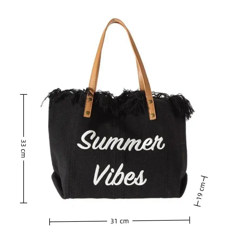 1 Stück Einkaufstasche mit Quasten, klassische, faltbare Hobo-Tasche, Nylon-Tragetasche, Schulterhandtasche für Damen mit besticktem Design – Detail 11