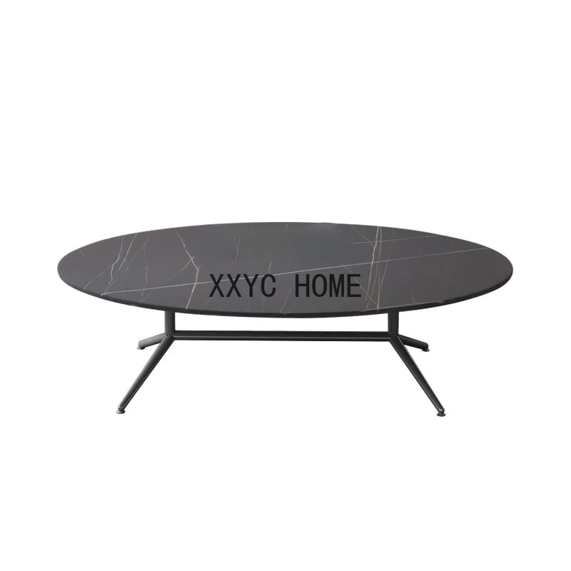 

Italian Style Light Luxury Coffee Table Nordic Living Room Home Oval Simple Modern Creative Stone Plate Coffee Table