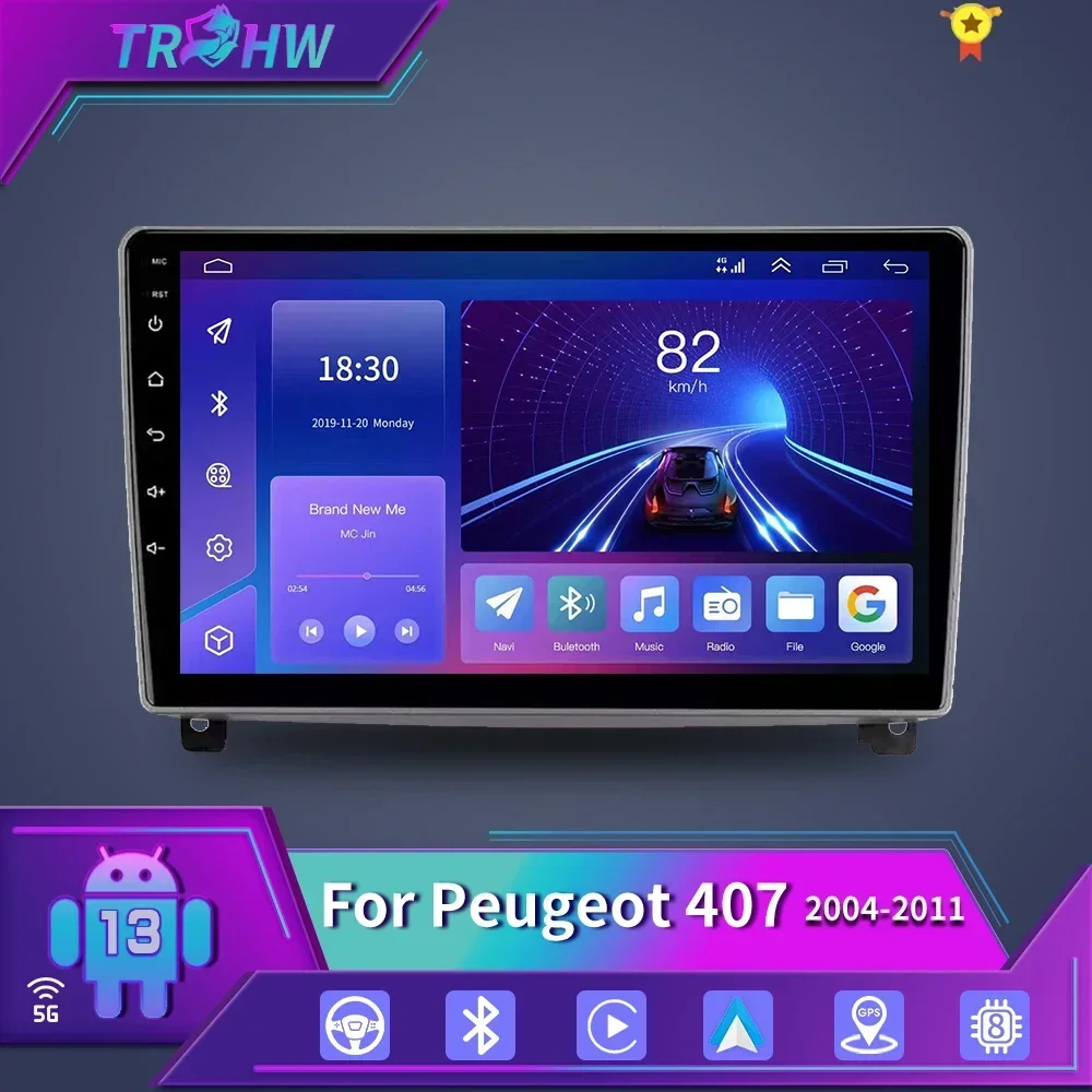 

For Peugeot 407 2004 - 2011 Car Radio Android Automotive Multimedia Video Player GPS Navigation Carplay Touch Screen Auto Stereo