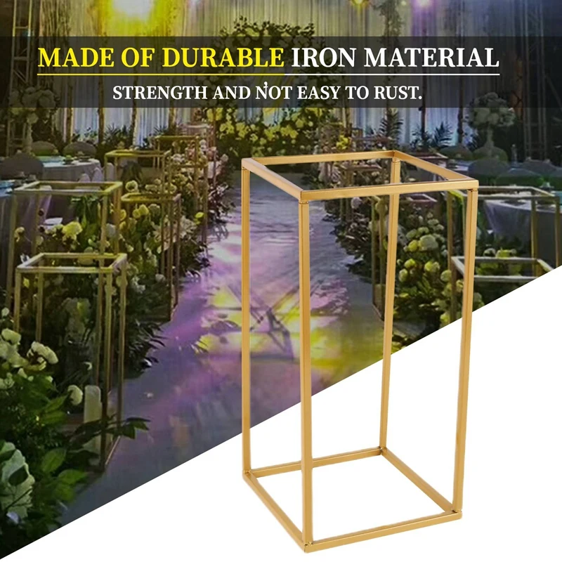 

ABRO-1PC Flower Vase Floor Vases Column Stand Metal Road Lead Elegant Wedding Decor
