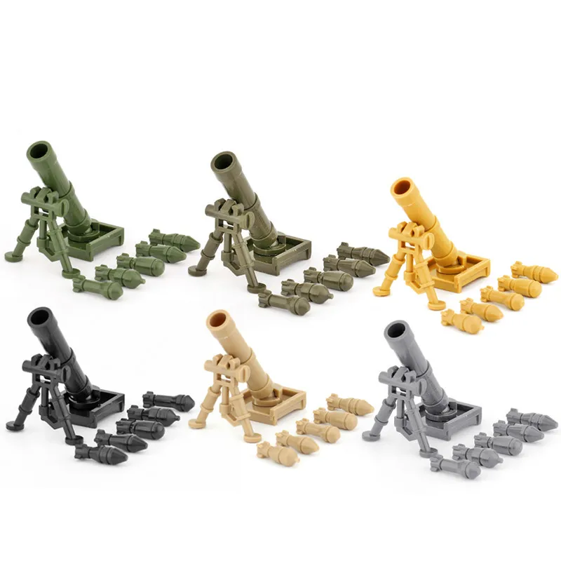 WW2 Military Special Forces Figures Building Blocks Rocket Camo Bazooka M2 Mortar Gatling Machine Gun Chain MOC Toys Kids J062