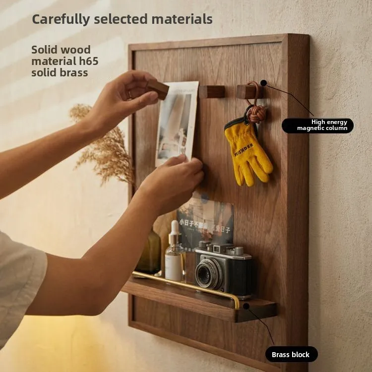 

Black Walnut Wood Meter Box Decorative Cover Shelf Wall Mounted Electric Box Concealer for Home Living Room Decoration