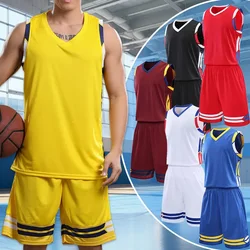 2pcs Set Men's T-shirt+Shorts Basketball Football Short Sleeve Tee Running Sports Clothes Fitness Tracksuits Athletics Plus Size