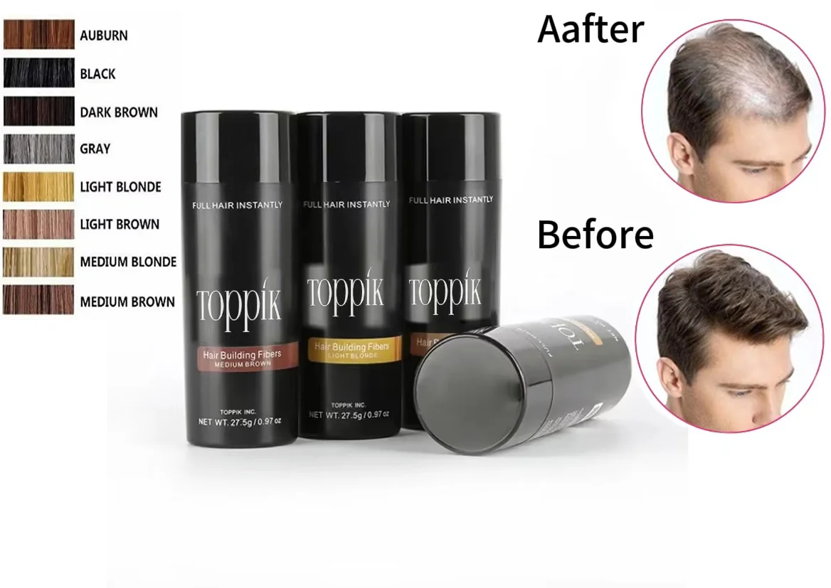 TOP -9 Colors,Hair Building Fibers，Keratin Hair Fibers give theappearance of thick, full hair，Conceals hair loss