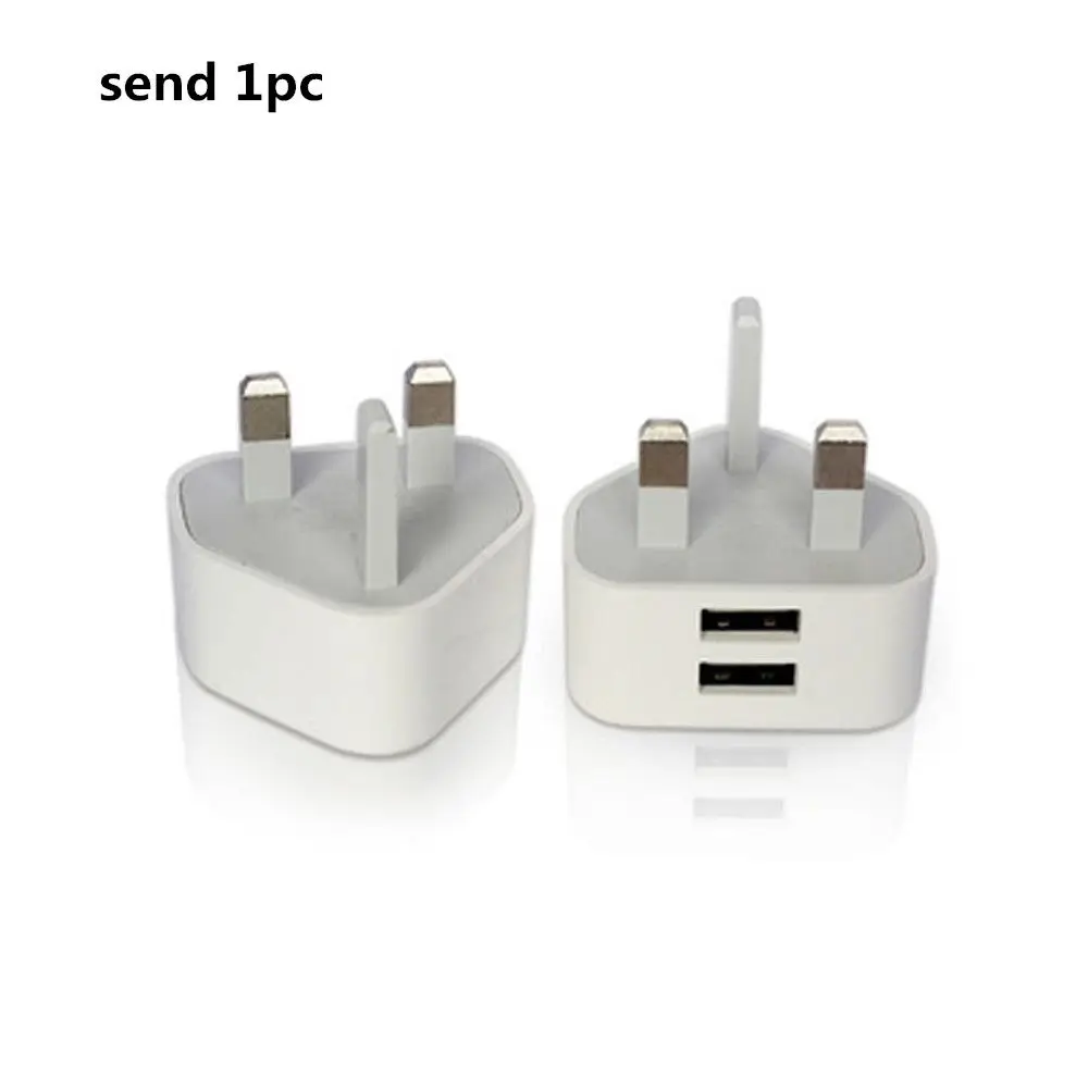 3 Pin 2 USB Port 5V 2.1A Plug Adapter UK Plug Dual USB Fast Charger