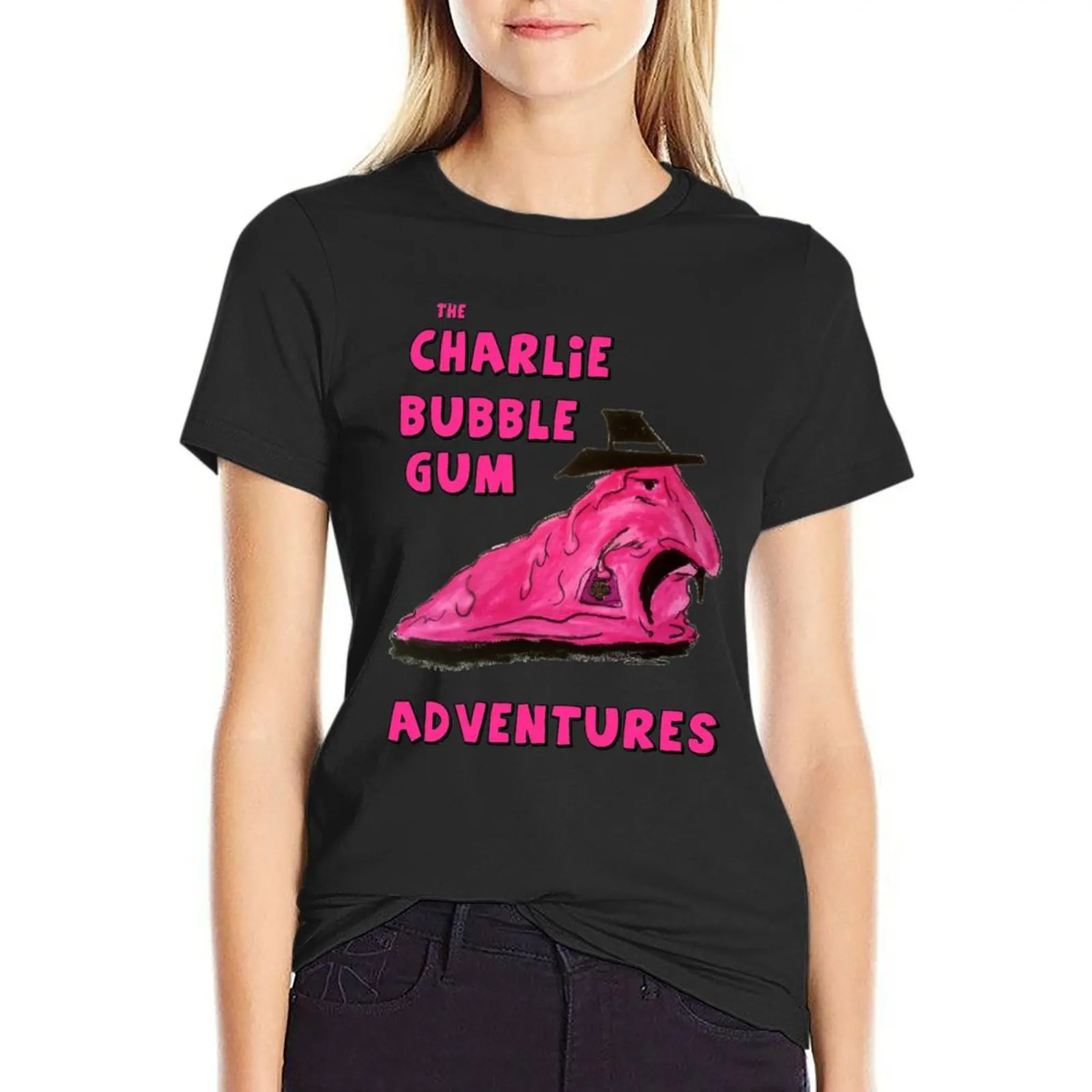 The Charlie Bubblegum Adventures T-Shirt summer tops summer clothes Women's clothing