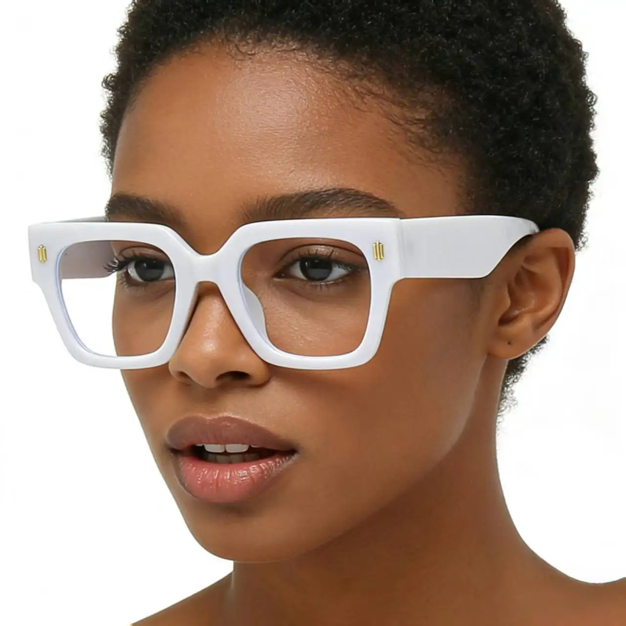 European and American square large-frame anti-blue glasses, fashionable men's and women's cross-border glasses ins street shooting anti-blue flat glasses view 2