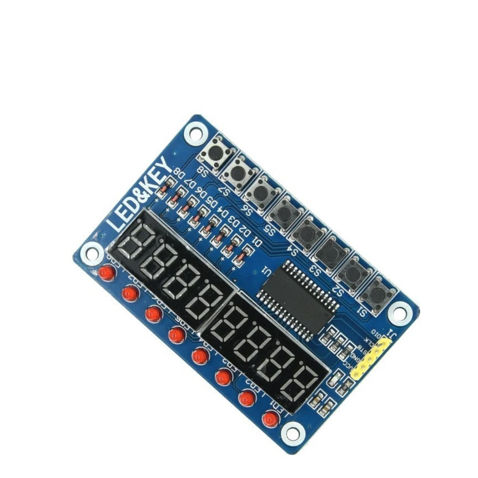 TM1638 8-Bit 7-Segment LED-Anzeigemodul mit 8 Tasten 3-Draht MCU-Steuerplatine – Detail 3