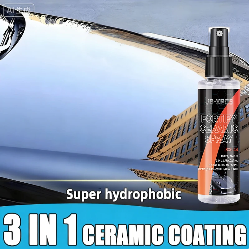 3 in 1 Car Ceramic Coating Hydrophobic Agent Polymer More Shine Fortify for Paint Glass ,Wheel & Paint Care XG 44