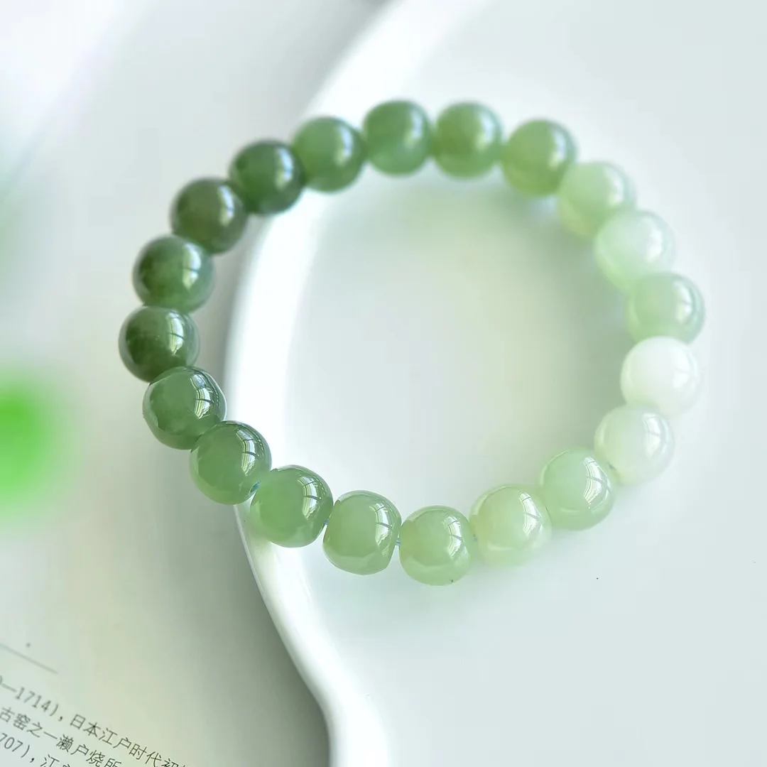 Hetian Jade and Blue Sea Material Gradient Bracelet, Simple and Elegant 1580#